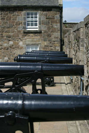 Row of cannons at Stirling Castle in Scotland.の写真素材