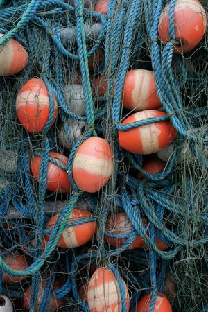 Tangled fishing nets.の写真素材