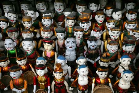 Vietnamese water puppets in Hanoi, Vietnam.の写真素材