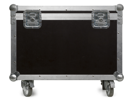 Photo of a isolated road case or flight case with reinforced metal corners and wheels. Clipping path included.の写真素材