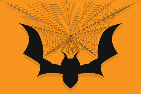 Halloween spider web net texture pattern on orange backgroundのイラスト素材