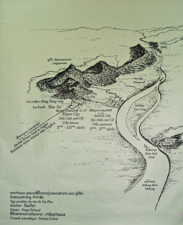 Map of Wat Poo in Southern Loasのeditorial素材