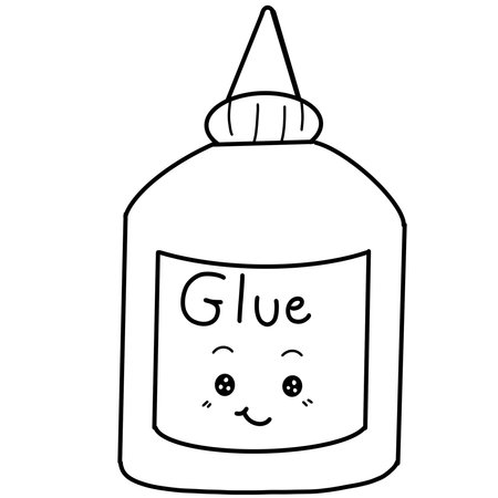 Line drawing of glue bottleのイラスト素材