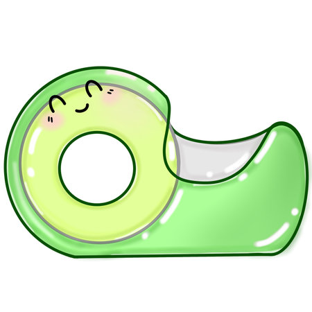 Illustration of a green baby toy isolated on a white background.のイラスト素材