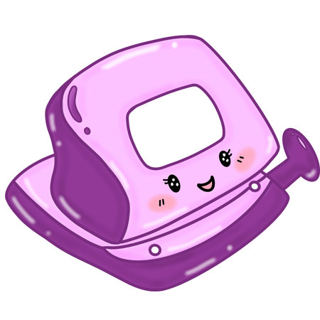 Illustration of a cute pink telephone with a smiley face.のイラスト素材
