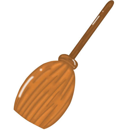 Broom Icon on Transparent Backgroundのイラスト素材