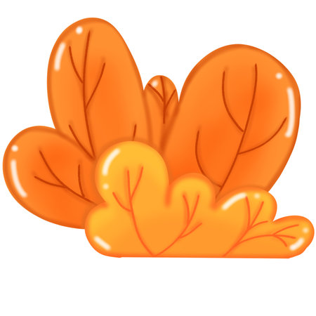 Orange leaves on a white background. Vector illustration. Eps 10.のイラスト素材
