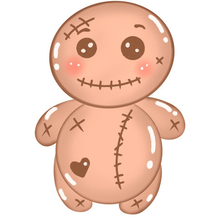 Plush halloween pumpkin with striped limbs and smiling face on Plush halloween pumpkin with striped limbs and smiling face on wooden surfaceのイラスト素材