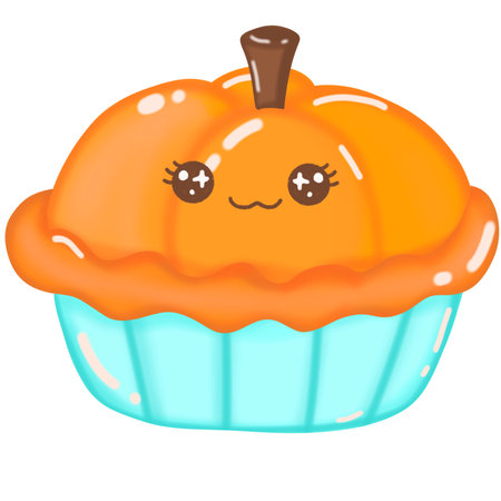 Piece of traditional American pumpkin pie.のイラスト素材