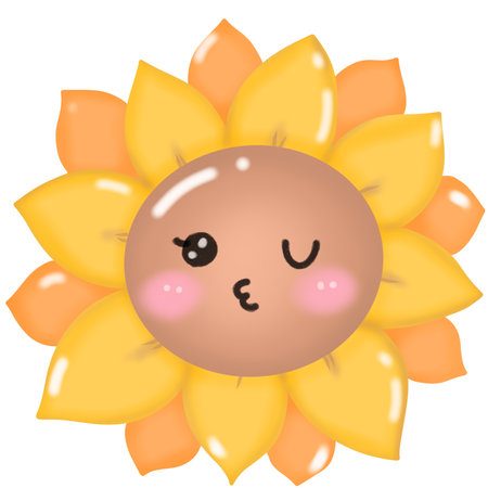 Sunflowers with spikelets and autumn leaves.のイラスト素材