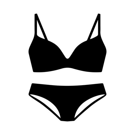 Black lingerie icon isolated on white background. Women underwear. Vector illustration.のイラスト素材