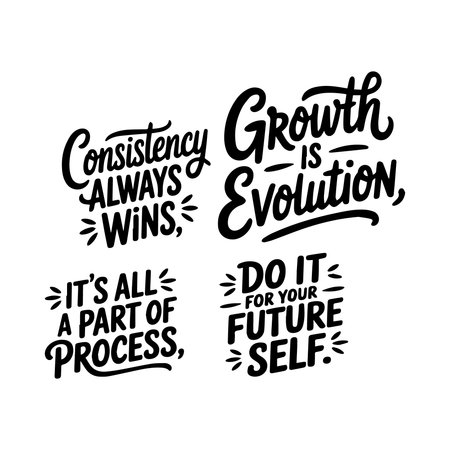 Set of hand drawn lettering typography quotes. Inspirational vector typography.のイラスト素材