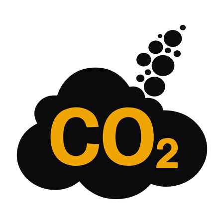 CO2 carbon dioxide icon on white background. Vector illustration. Eps 10.のイラスト素材