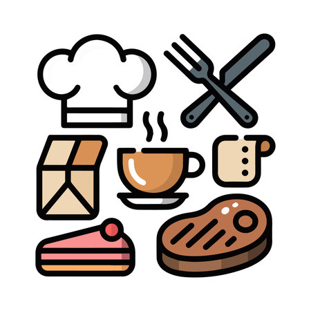 Coffee and food icons set in line style. Vector illustration.のイラスト素材