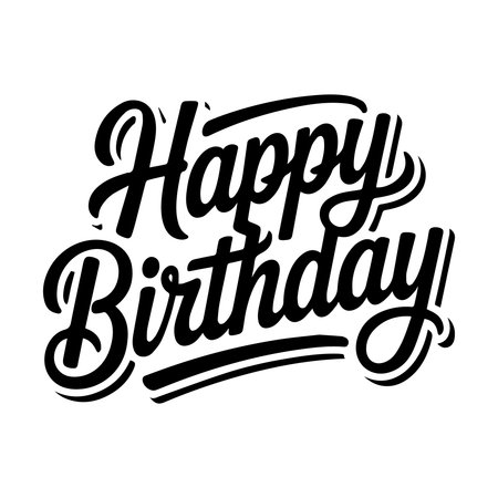 Happy Birthday lettering. Hand drawn calligraphy. Vector illustration.のイラスト素材