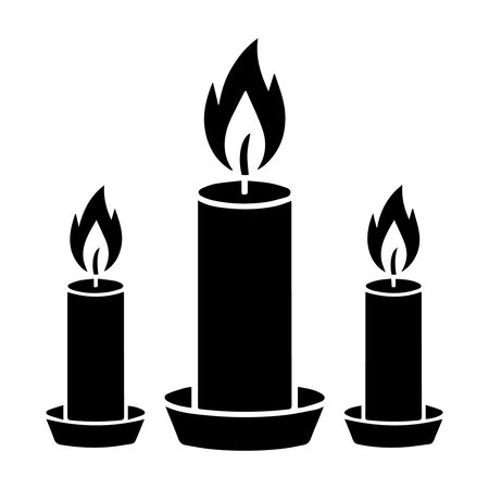 candles icon over white background. vector illuatration designのイラスト素材