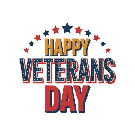 Happy Veterans Day greeting card, poster, banner. Vector illustration.のイラスト素材