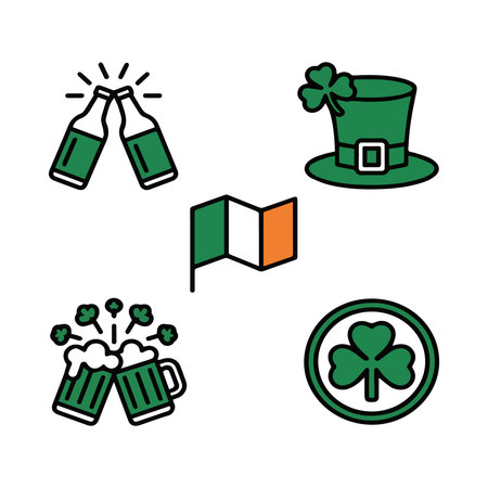 Set of icons for St. Patrick's Day. Vector illustration.のイラスト素材
