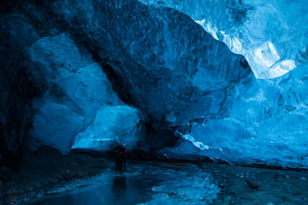inside an ice caveのeditorial素材