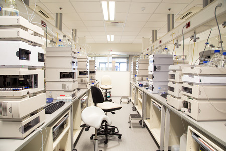 Research laboratory, no people, clean white, horizontalのeditorial素材