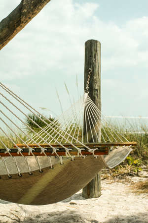 Cropped shot of a hammock at a tourist resortの写真素材