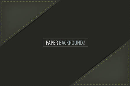 Green paper overlap on olive green background のイラスト素材