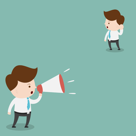 Businessman with a megaphone.のイラスト素材