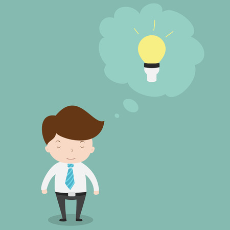 Businessman with light bulb over his head.のイラスト素材