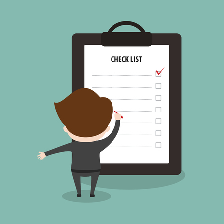 Businessman with check list,Vector EPS10.のイラスト素材