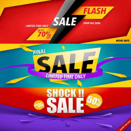Set of sale banner template design.のイラスト素材