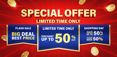 Special offer banner template design for web or social media.のイラスト素材