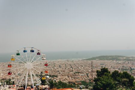 A large white building in the Barcelonaの写真素材