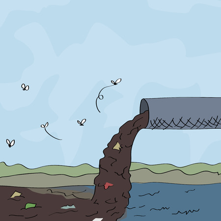 Water pollution concept illustrationのイラスト素材