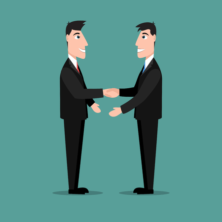 Two businessmen shaking handsのイラスト素材