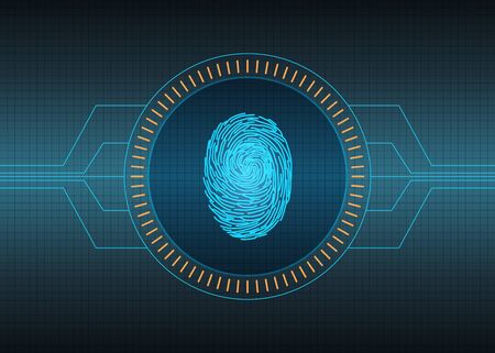 Biometric technology futuristic backgroundのイラスト素材