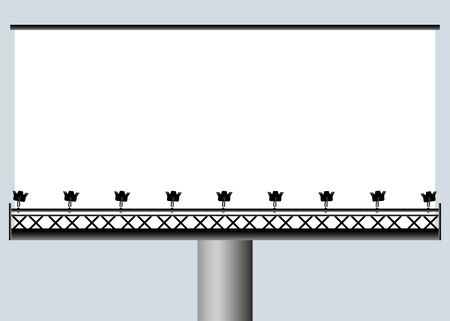 Blank white billboard with lightsのイラスト素材
