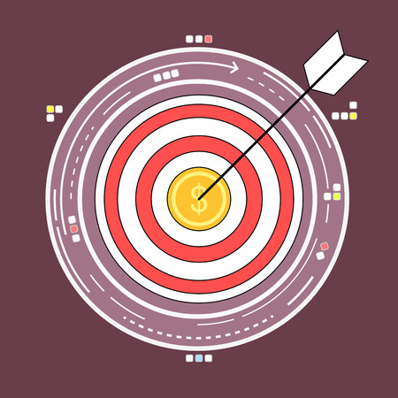 Financial target achievement concept flat style illustrationのイラスト素材