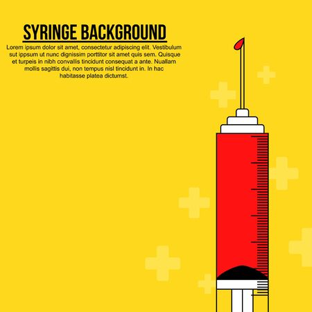 Medical pattern with syringe and red liquidのイラスト素材
