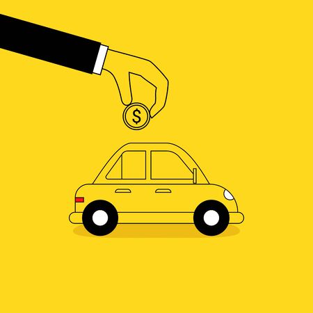 Auto finance and savings concept minimal illustration designのイラスト素材