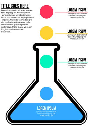 Conical flask science concept info graphic templateのイラスト素材