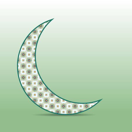 Crescent shape with eastern arabian style patternのイラスト素材