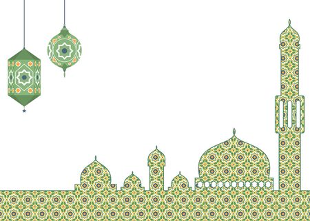 Decorative mosque lanterns with blank spaceのイラスト素材