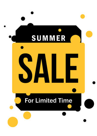 Sumer sale banner template in yellow and black colorのイラスト素材