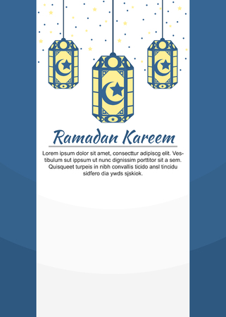 Ramadan themed modern banner design with Arabian style lanternsのイラスト素材