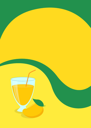 Mango juice and fruit poster designのイラスト素材