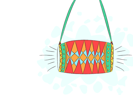 Hand drawn illustration of traditional indian two sided drum called dholのイラスト素材