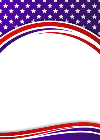 USA flag themed patriotic banner template with copy spaceのイラスト素材