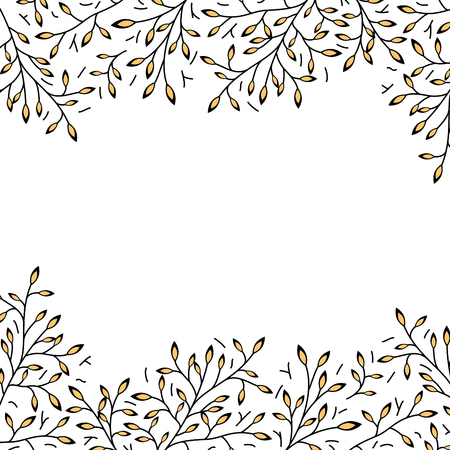 Black and gold decorative floral background with copy spaceのイラスト素材