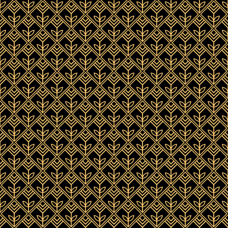 Gold decorative lines luxury seamless patternのイラスト素材