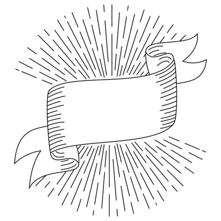 Vintage style ribbon design with copy spaceのイラスト素材